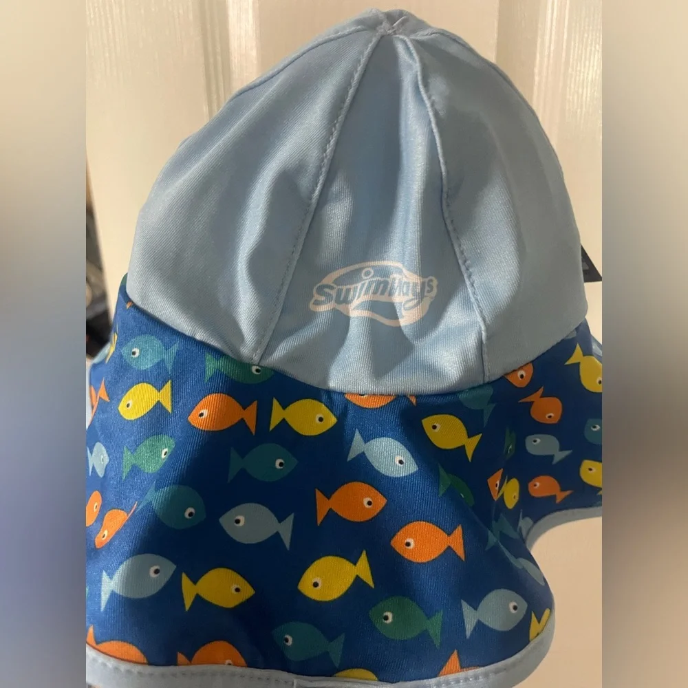 🔴 3/$12‎ Baby’s Blue Graphic Swim Hat! NWT!